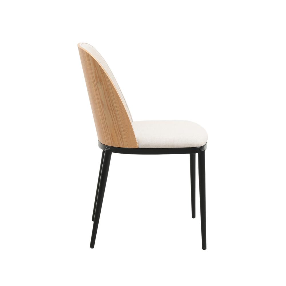 Dining Side Chair with Velvet Seat and Powder-Coated Steel Frame