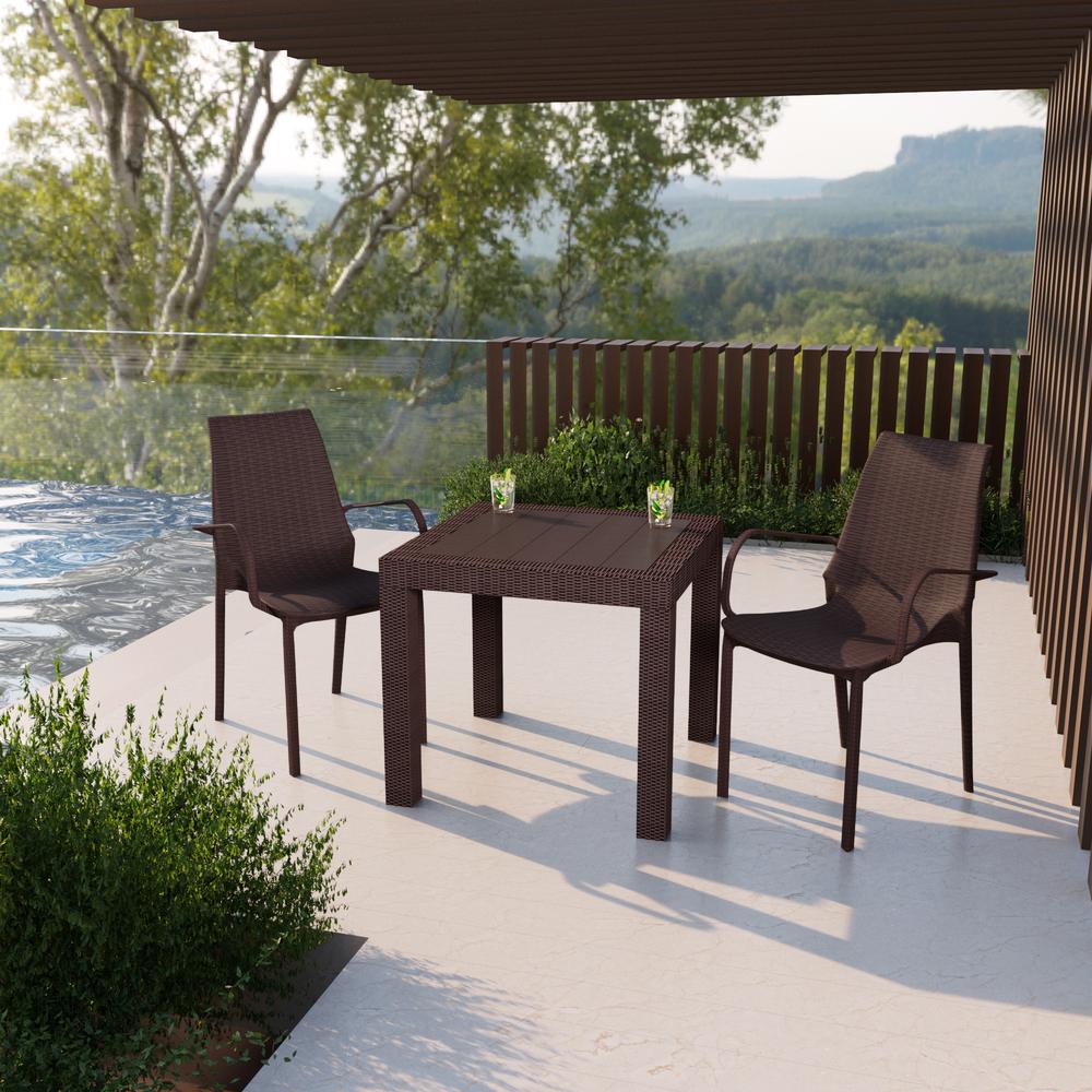 LeisureMod Kent Outdoor Dining Arm Chair KCA21BR