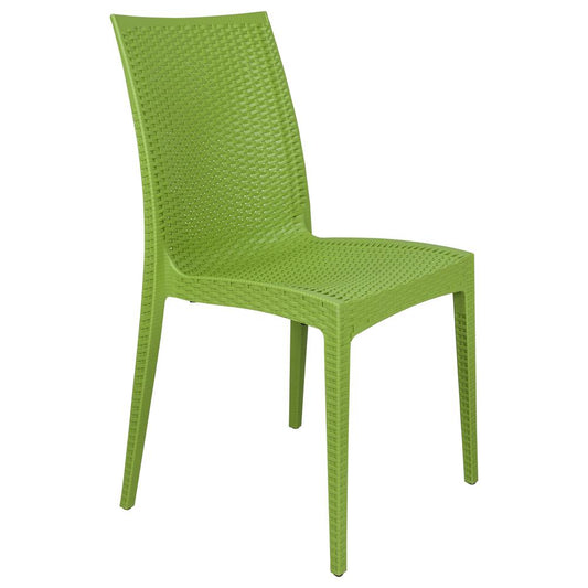 LeisureMod Weave Mace Indoor/Outdoor Dining Chair (Armless) MC19G