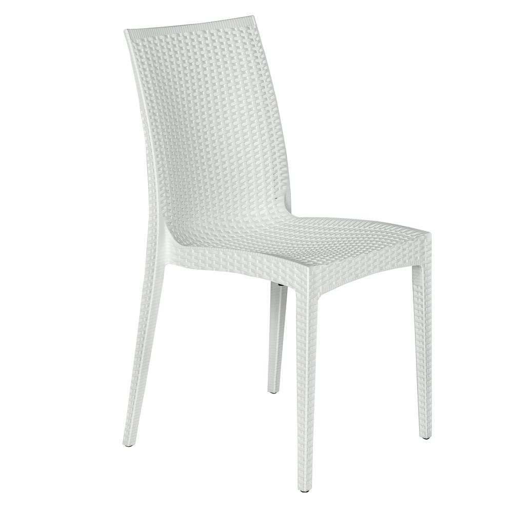 LeisureMod Weave Mace Indoor/Outdoor Dining Chair (Armless) MC19W