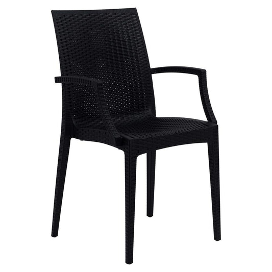 LeisureMod Weave Mace Indoor/Outdoor Chair (With Arms) MCA19BL