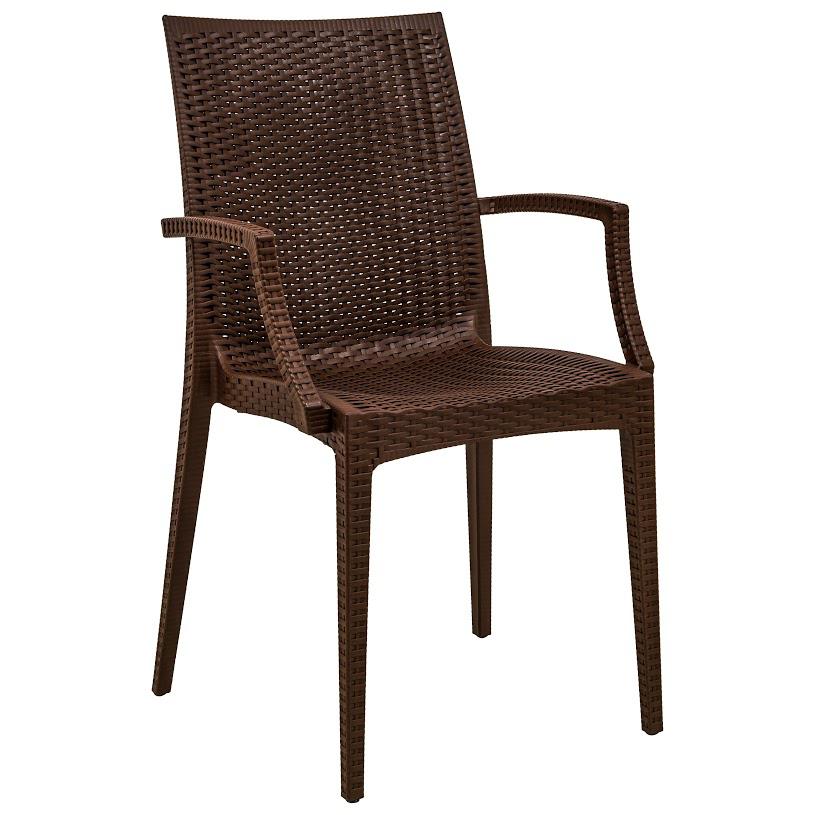 LeisureMod Weave Mace Indoor/Outdoor Chair (With Arms) MCA19BR