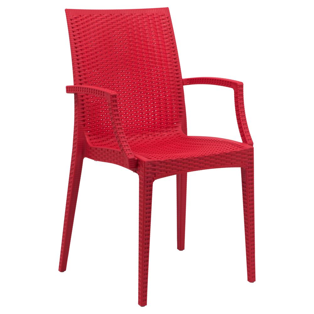 LeisureMod Weave Mace Indoor/Outdoor Chair (With Arms) MCA19R