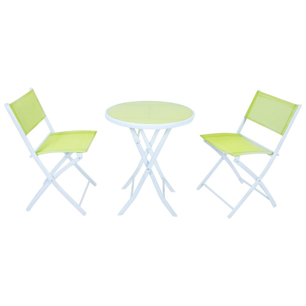 LeisureMod Outdoor Bistro Folding Table Chairs Set SCT19G