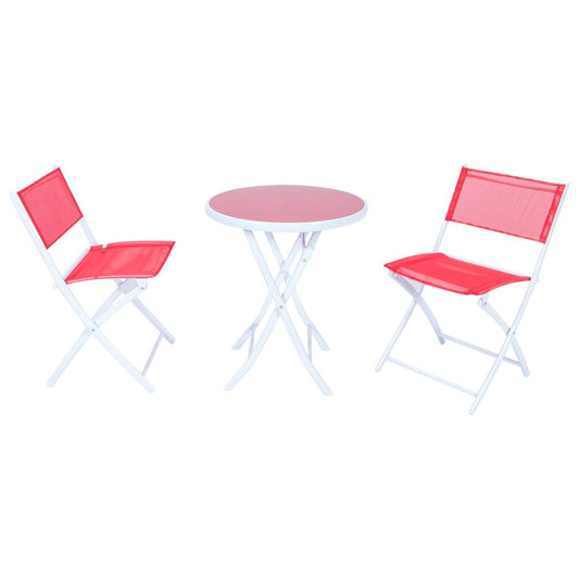 LeisureMod Outdoor Bistro Folding Table Chairs Set SCT19R