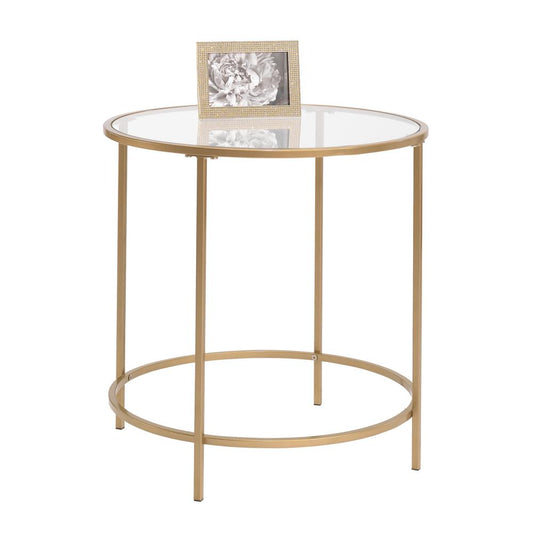 Int Lux Side Table Round Satin Gold