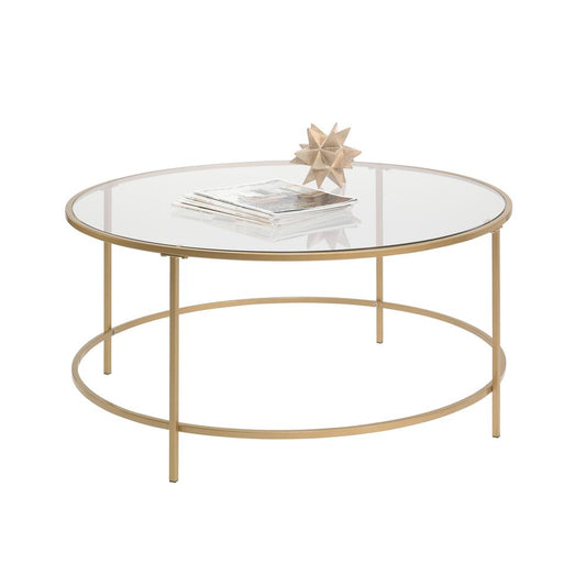 Int Lux Coffee Table Rd Satin Gold/Clr