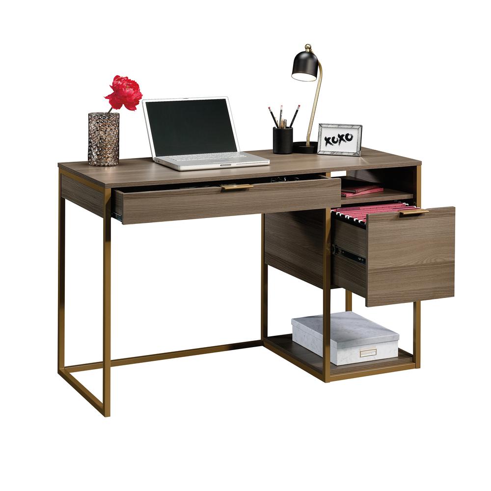 International Lux Single Ped Desk Gra