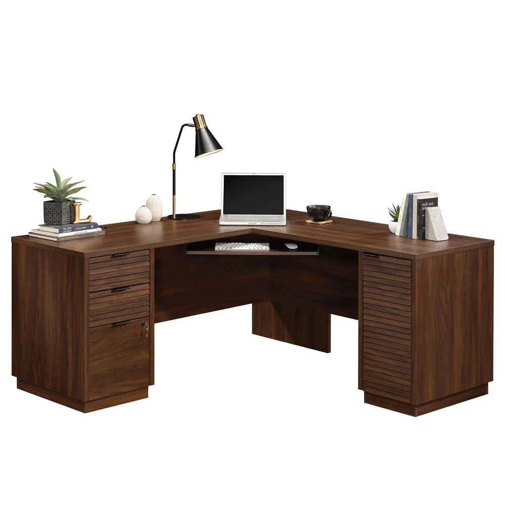 Englewood L-Desk Spiced Mahogany