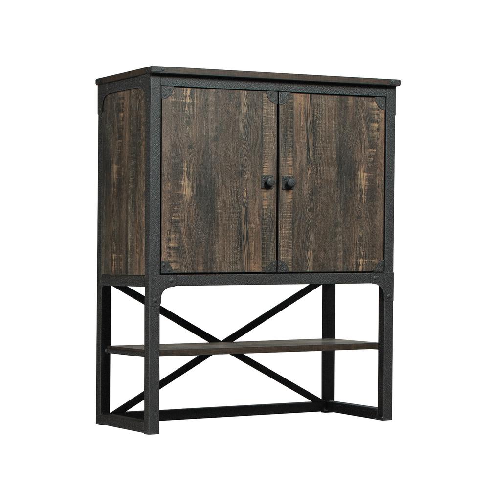 Steel River Library Hutch  Carbon Oak