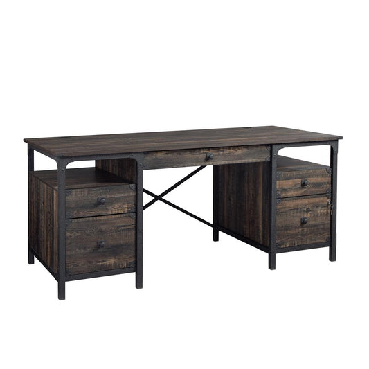 Steel River Dbl Ped Executive Desk Carbon Oak