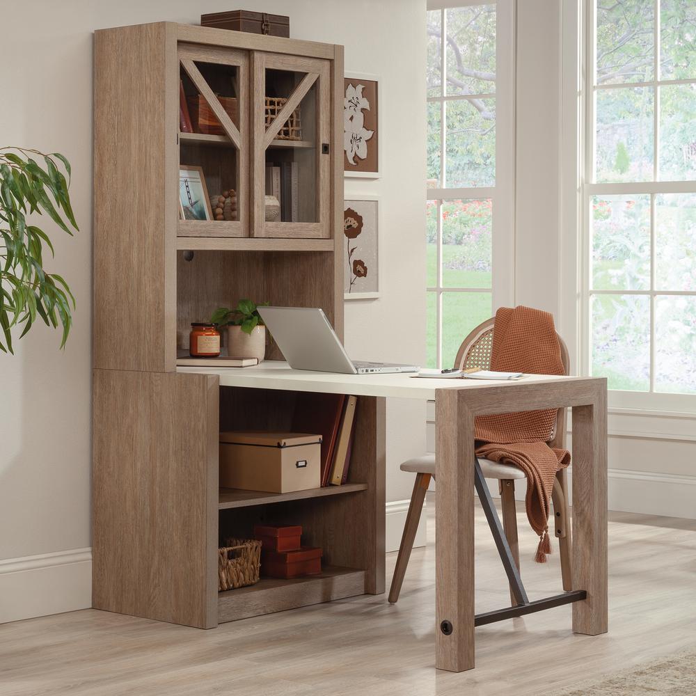 Library/Desktop Hutch with Sliding Doors