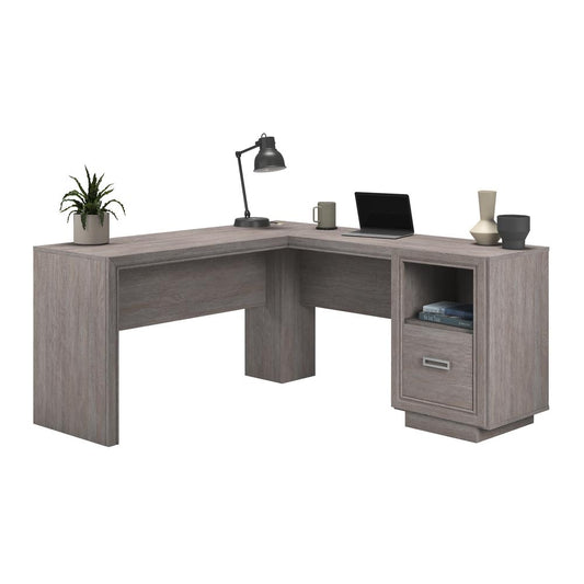 Hayes Garden L Desk in Ashen Oak