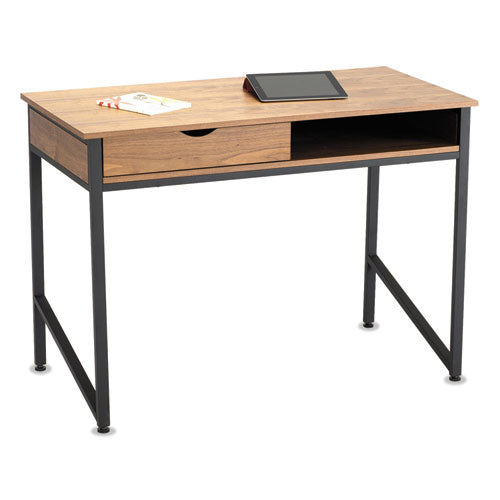 Single Drawer Office Desk, 43 1/4 x 21 5/8 x 30 3/4, Natural/Black