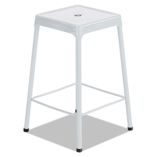 Bar-Height Steel Stool, White