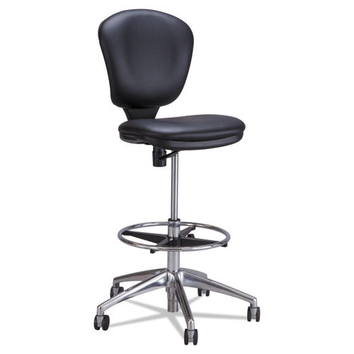 Metro Collection Extended-Height Chair, Supports Up to 250 lb, 23" to 33" Seat Height, Black Seat/Back, Chrome Base