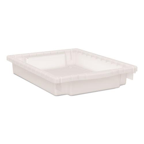 Flagship Storage Bins, 3 Sections, 12.75" x 16" x 3", Translucent White