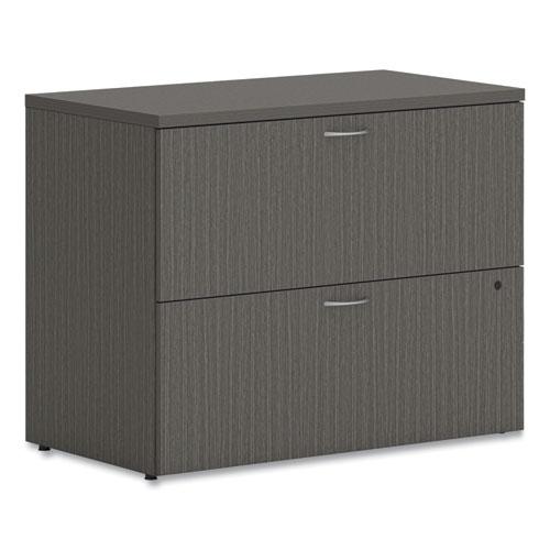 Mod Lateral File, 2 Legal/Letter-Size File Drawers, Slate Teak, 36" x 20" x 29"