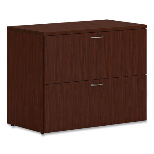 Mod Lateral File, 2 Legal/Letter-Size File Drawers, Traditional Mahogany, 36" x 20" x 29"