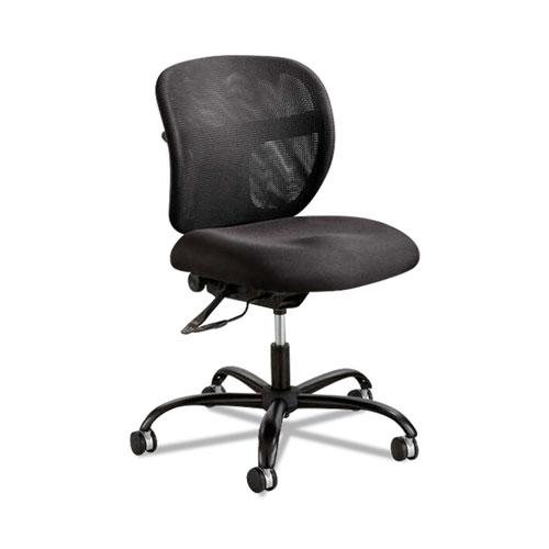 Vue Intensive-Use Mesh Task Chair, Supports Up to 500 lb, 18.5" to 21" Seat Height, Black Vinyl Seat/Back, Black Base