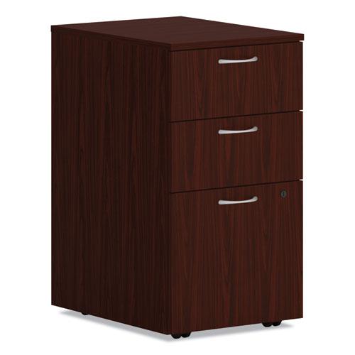 Mod Mobile Pedestal, Left or Right, 3-Drawers: Box/Box/File, Legal/Letter, Traditional Mahogany, 15" x 20" x 28"