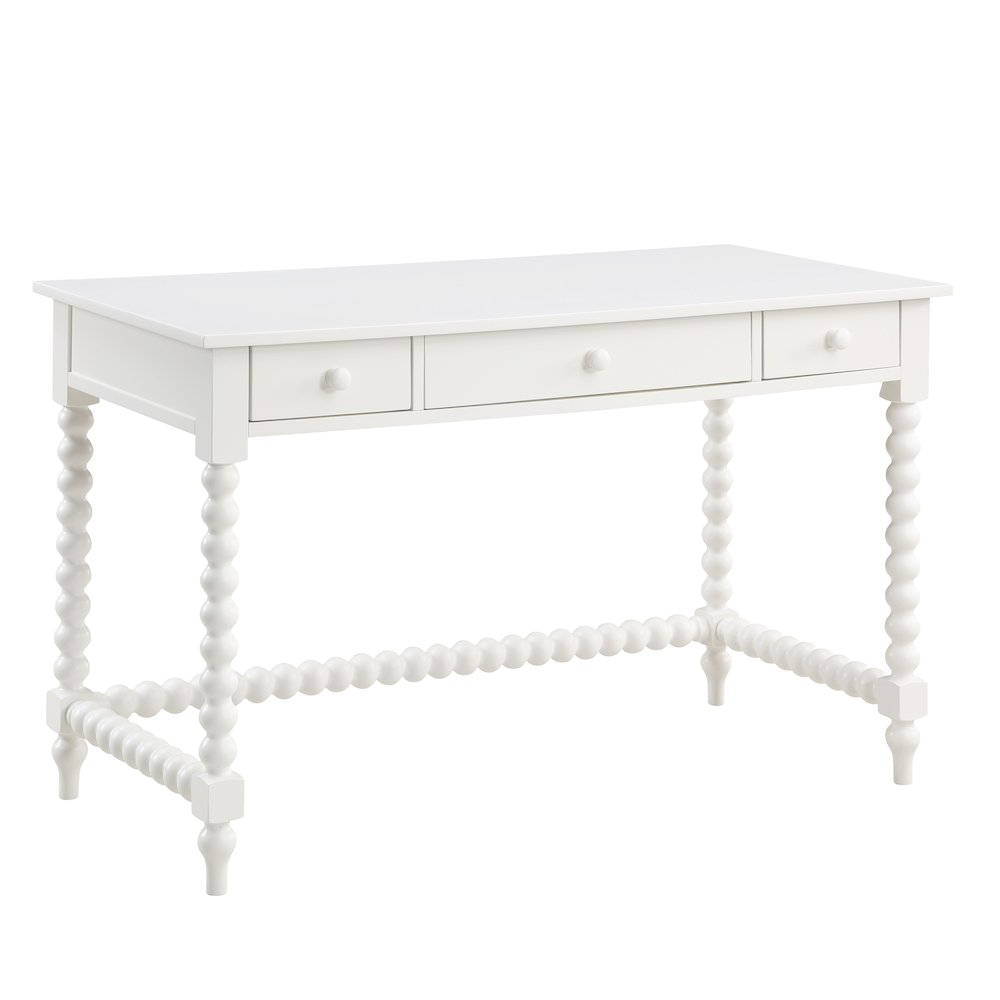 Averly 3 Drawer White Desk