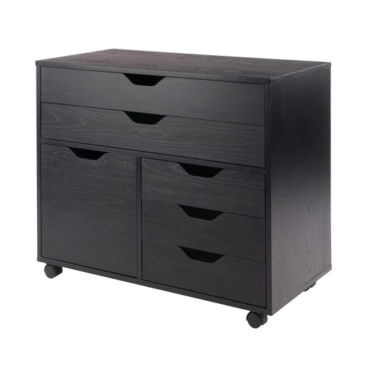 Halifax 3 Section Mobile Storage Cabinet, Black