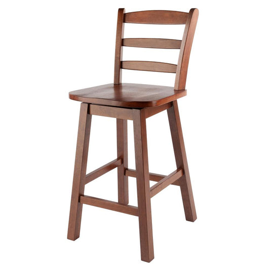 Scalera Ladder Back Swivel Seat Counter Stool, Walnut