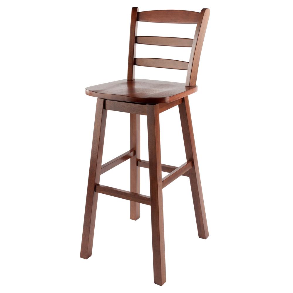 Scalera Ladder Back Swivel Seat Bar Stool, Walnut