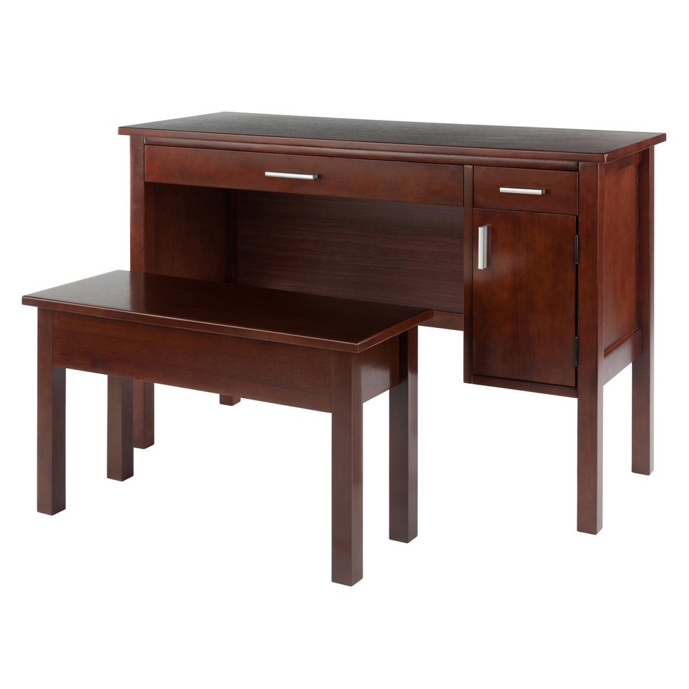 Emmett 2-Pc Desk Set w/ Bench, Walnut