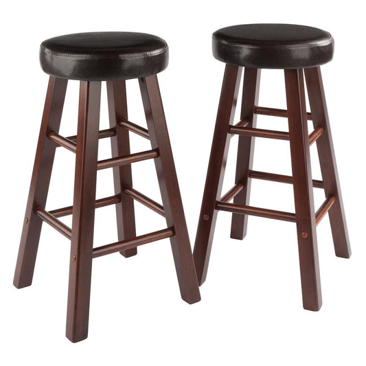 Maria Cushioned Counter Stool, 2-Pc Set, Espresso & Walnut