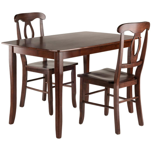 Inglewood 3-PC Set Dining Table w/ 2 Key Hole Back Chairs