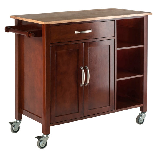 Mabel Kitchen Cart Walnut/Natural