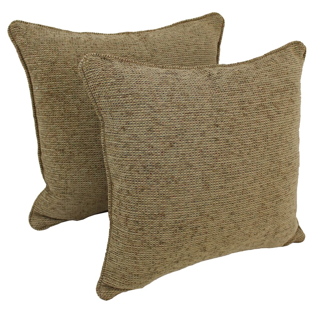 25-inch Double-corded Patterned Jacquard Chenille Square Floor Pillows with Inserts (Set of 2)