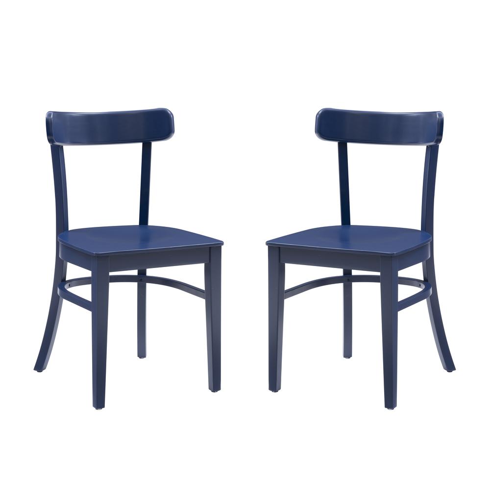 Patsy Chair Navy With Wood Seat