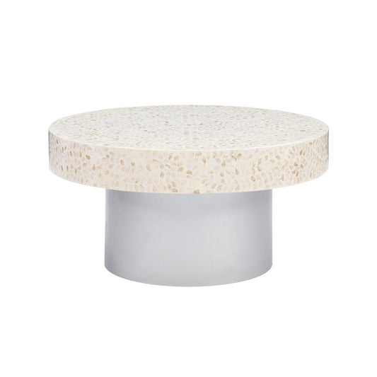 Sariah Capiz Coffee Table White