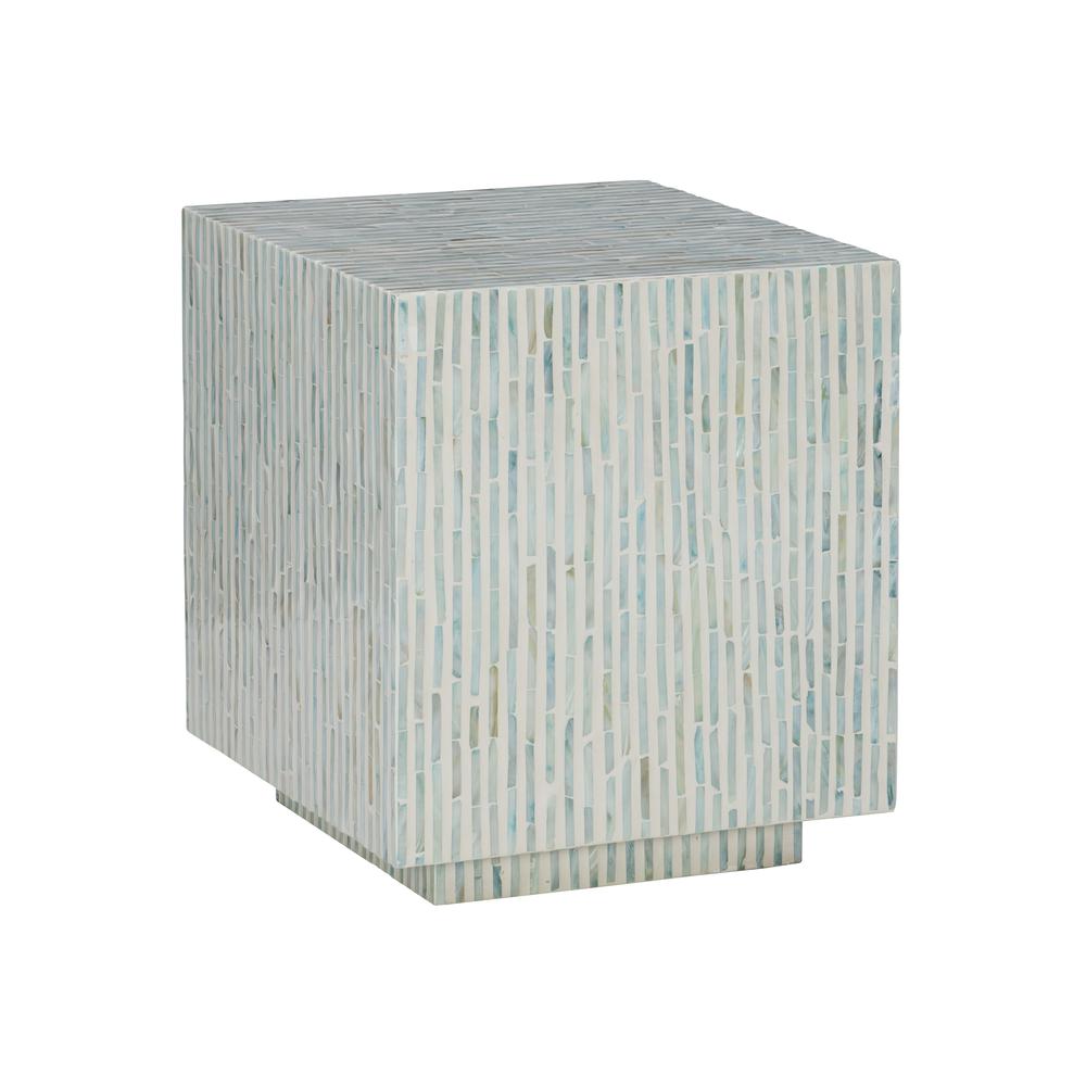 Pippit Square Capiz Accent Table Blue