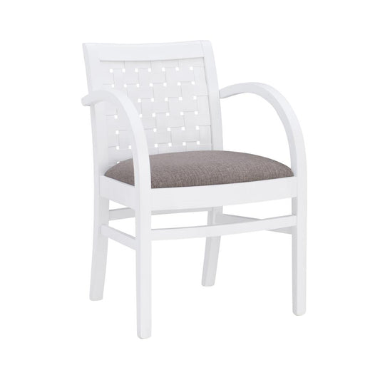 Samantha Woven Arm Chair White