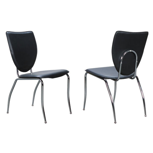 Amice Metal  Stacking Side Chair Black Set Of 2