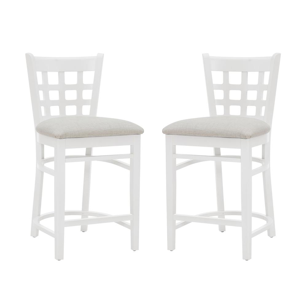 Lola White Counter Stool Uph Seat