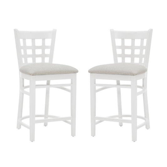 Lola White Counter Stool Uph Seat