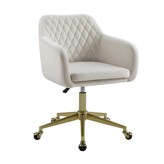 Imogen Quilted Office Chair Off White