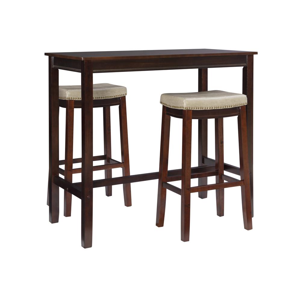 Claridge 3Pc Bar Set Brown Beige