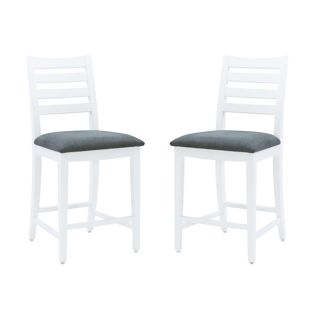 Flynn White Counter Stool Uph Seat