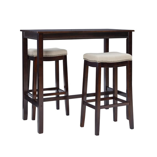 Claridge 3Pc Bar Set Walnut Linen