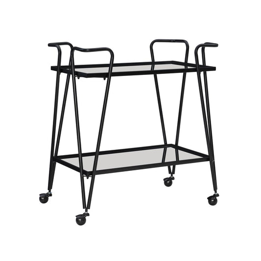 Black Mid Century Bar Cart