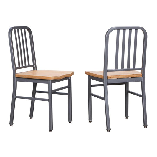 Frazier Metal Side Chair Silver Set Of 2