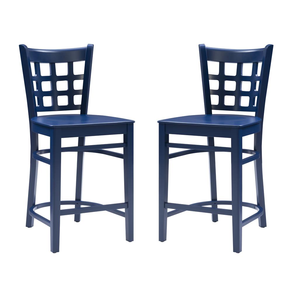 Lola Navy Counter Stool W Wood Seat