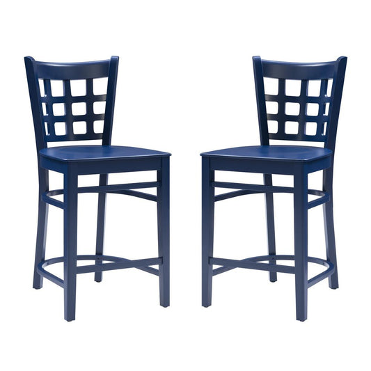 Lola Navy Counter Stool W Wood Seat