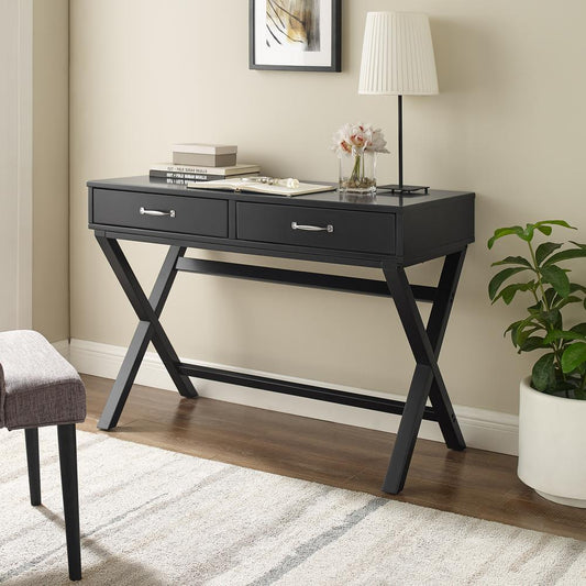 Penney 2-Drawer Desk, Black